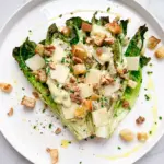 Grilled Romane Salad with Lemon Yogurt Dressing & Garlic Croutons