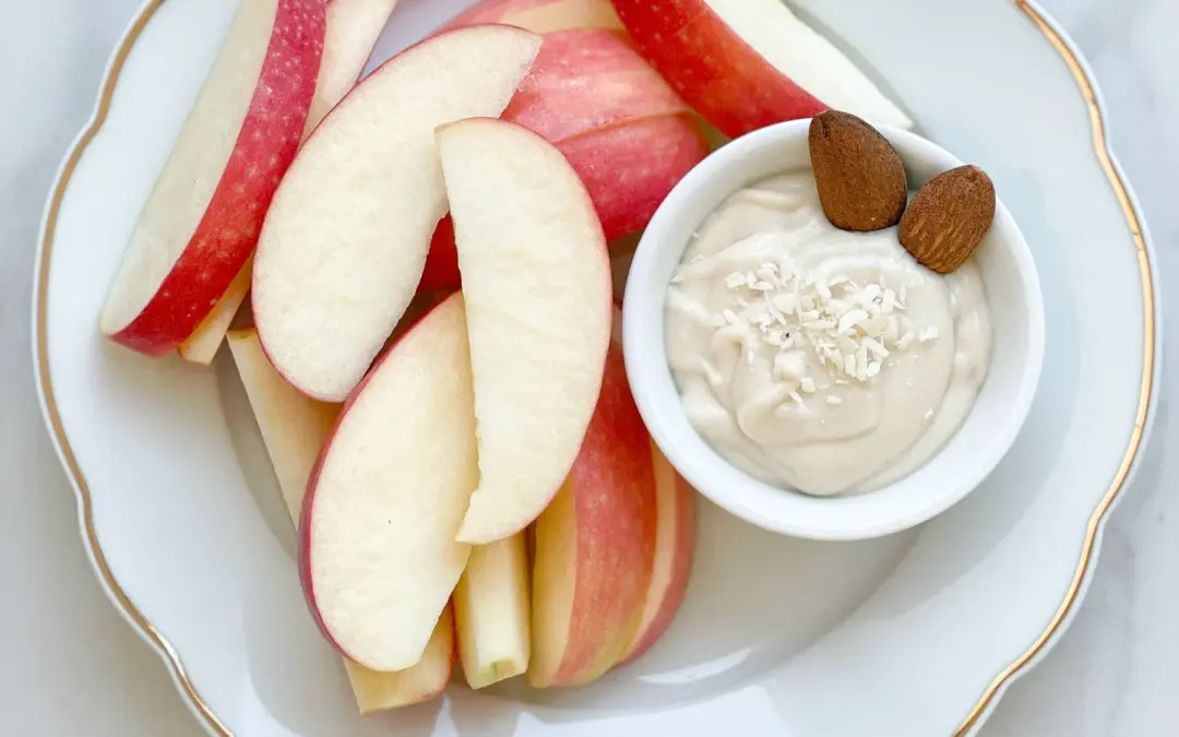 Apple Slices with Almond Coconut Dip