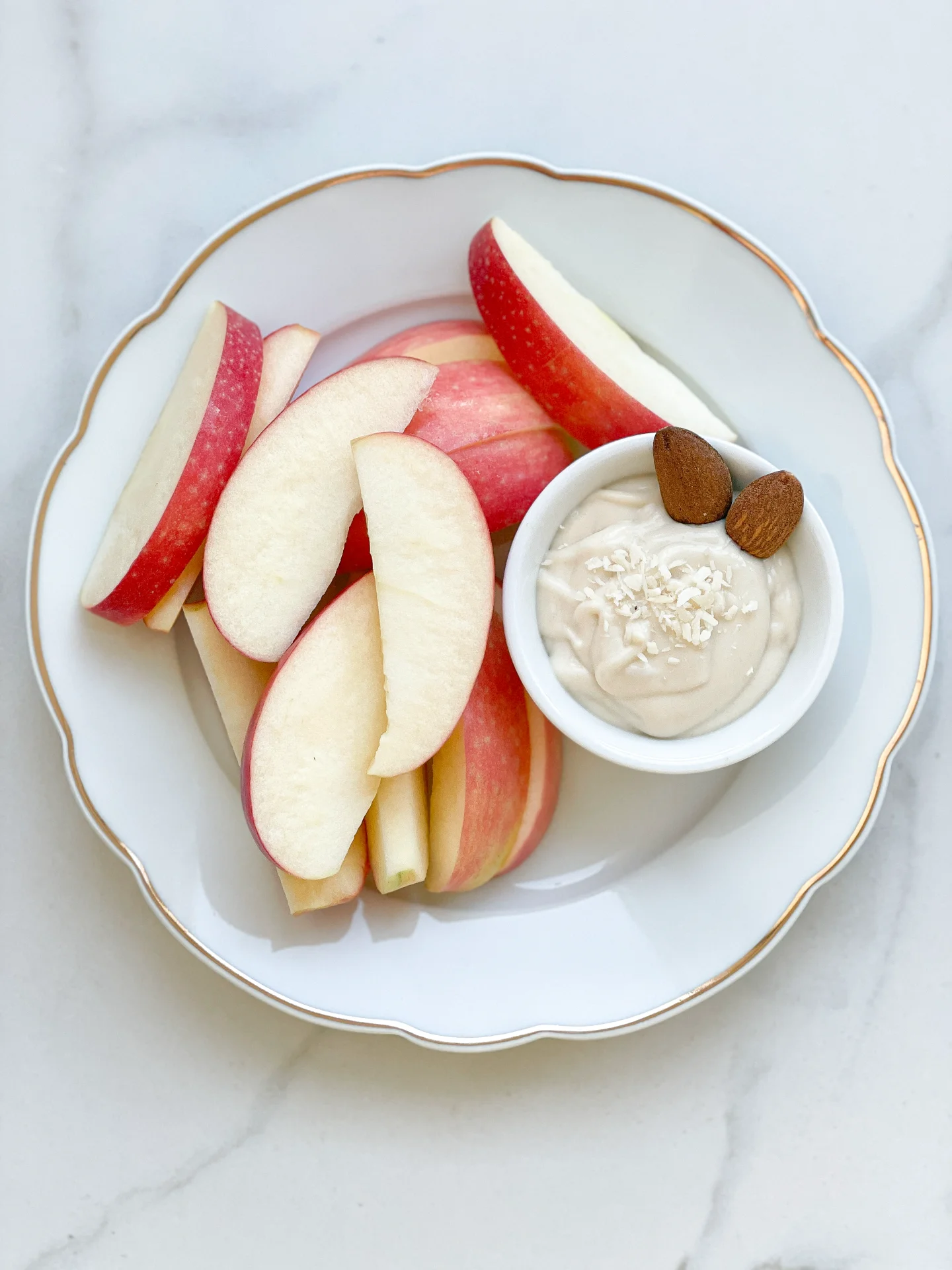 Apple Slices with Almond Coconut Dip