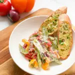 Warm Oven Baked Salad with Yogurt Thyme Honey Dressing