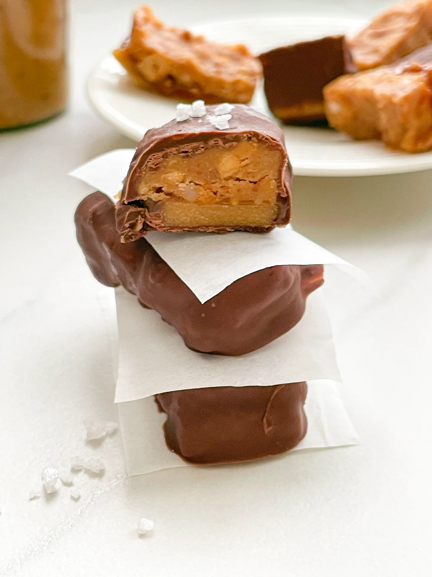 Peanut Caramel Chocolate Protein Bars