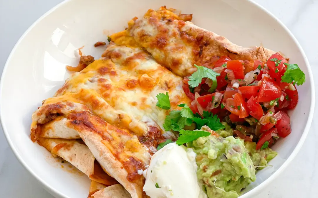 Cilantro Beef Cheese Enchiladas