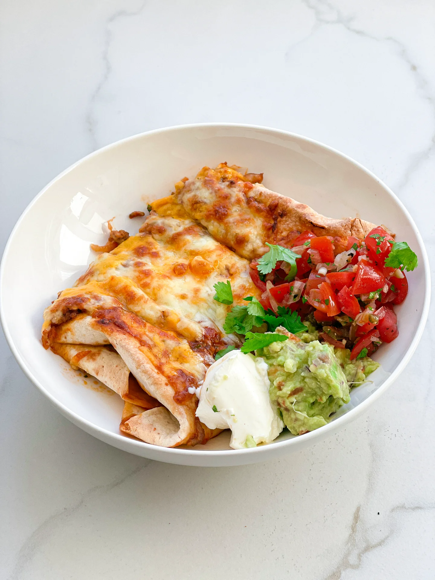 Cilantro Beef Cheese Enchiladas