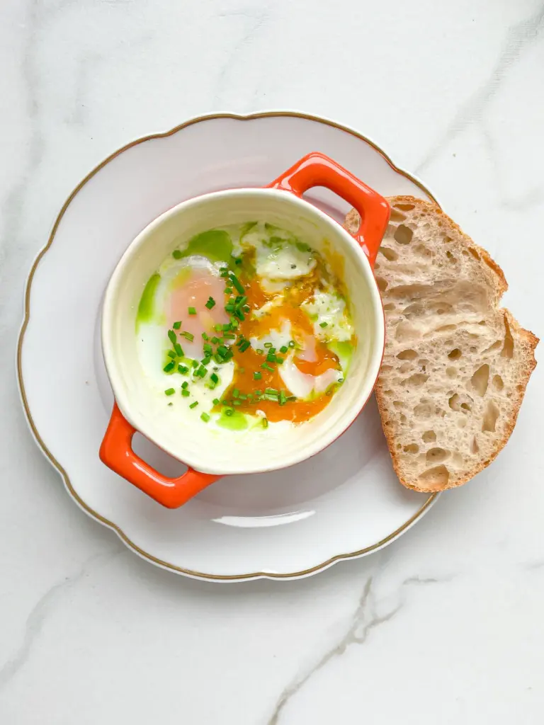 Oeuf Cocotte with Cream & Herbs