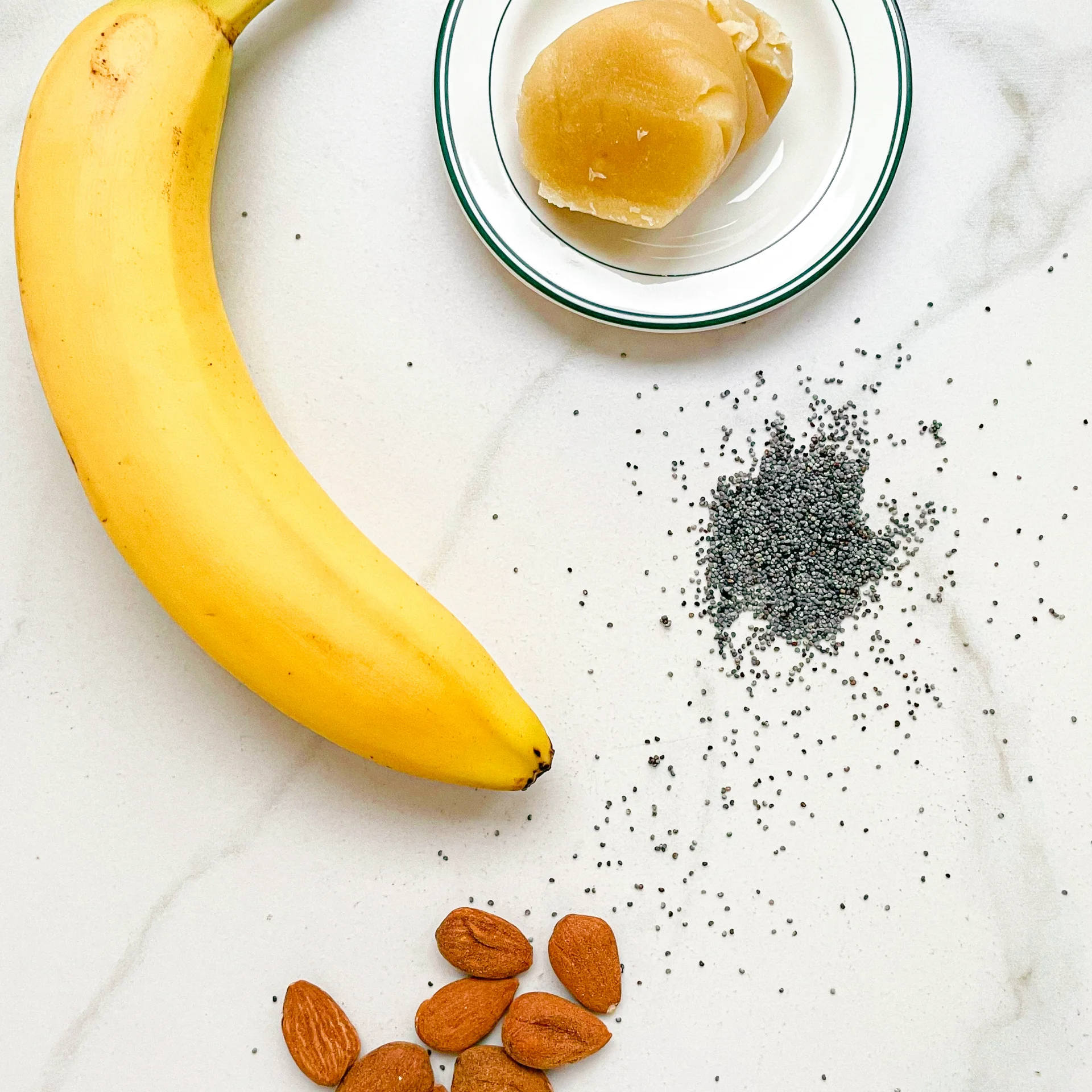 Banana Bliss Smoothie with Poppy Seeds Marzipan & Almond Butter