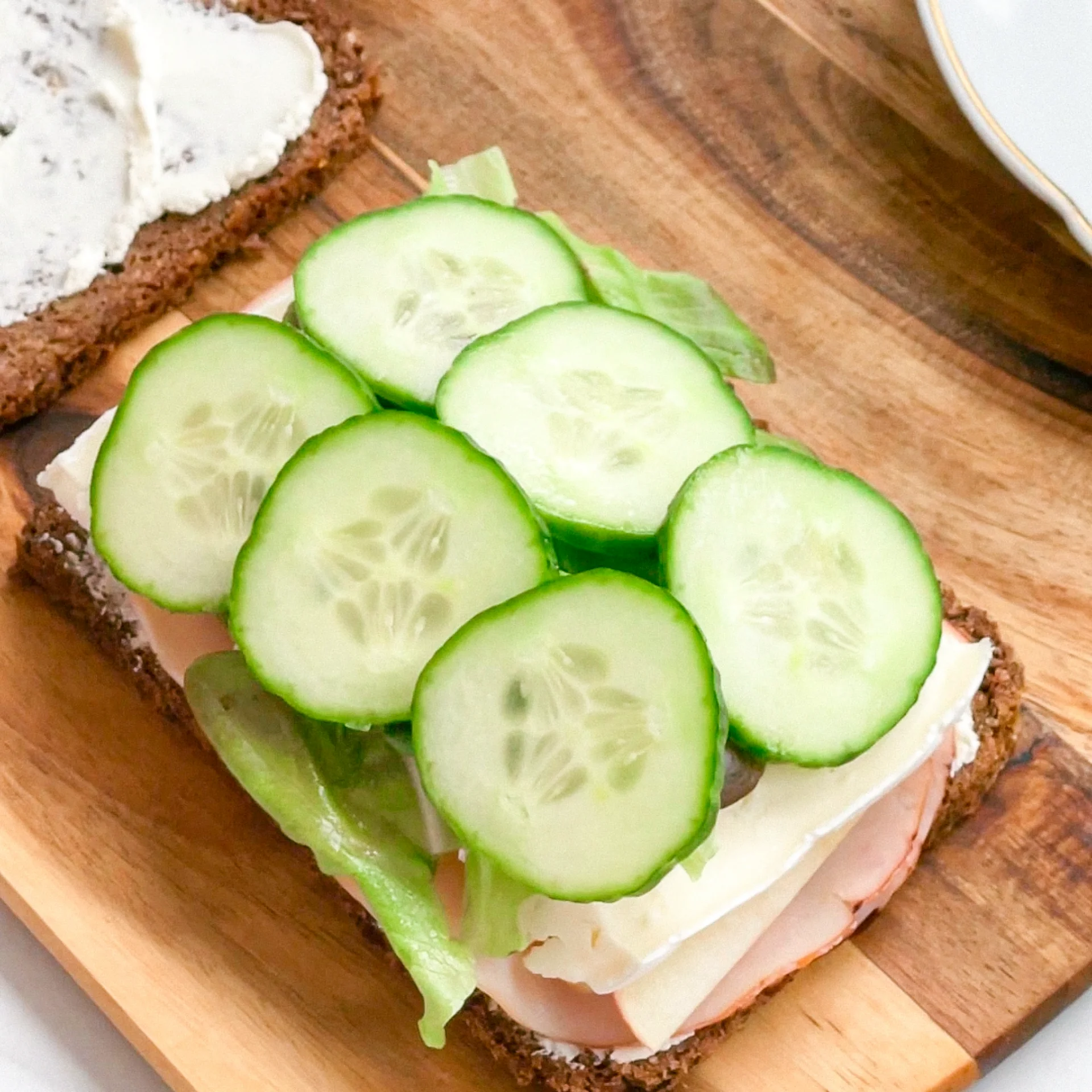 Apple Cucumber Brie Turkey Sandwich