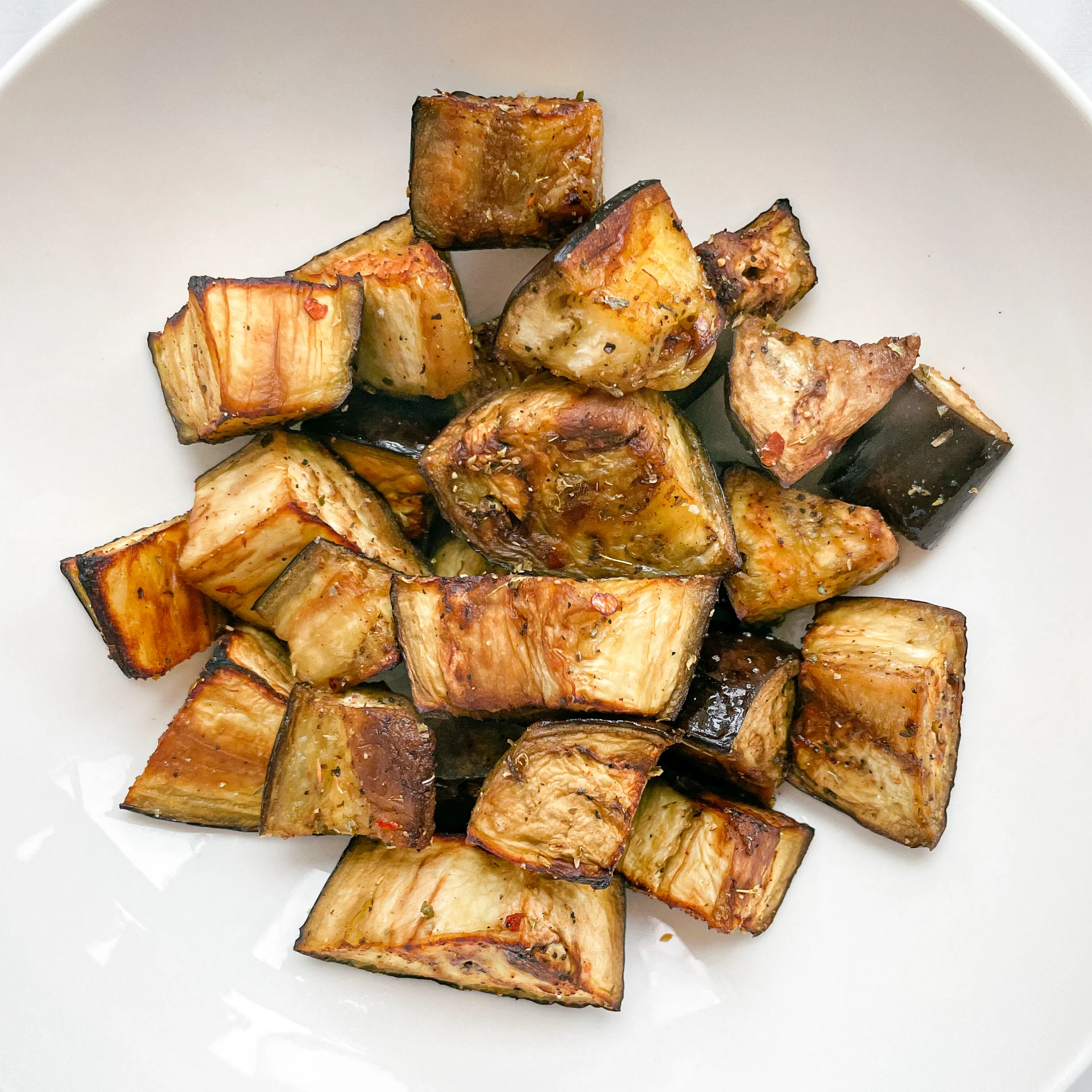 Roasted Eggplants with Parmesan Vinaigrette & Melted Anchovy Oil