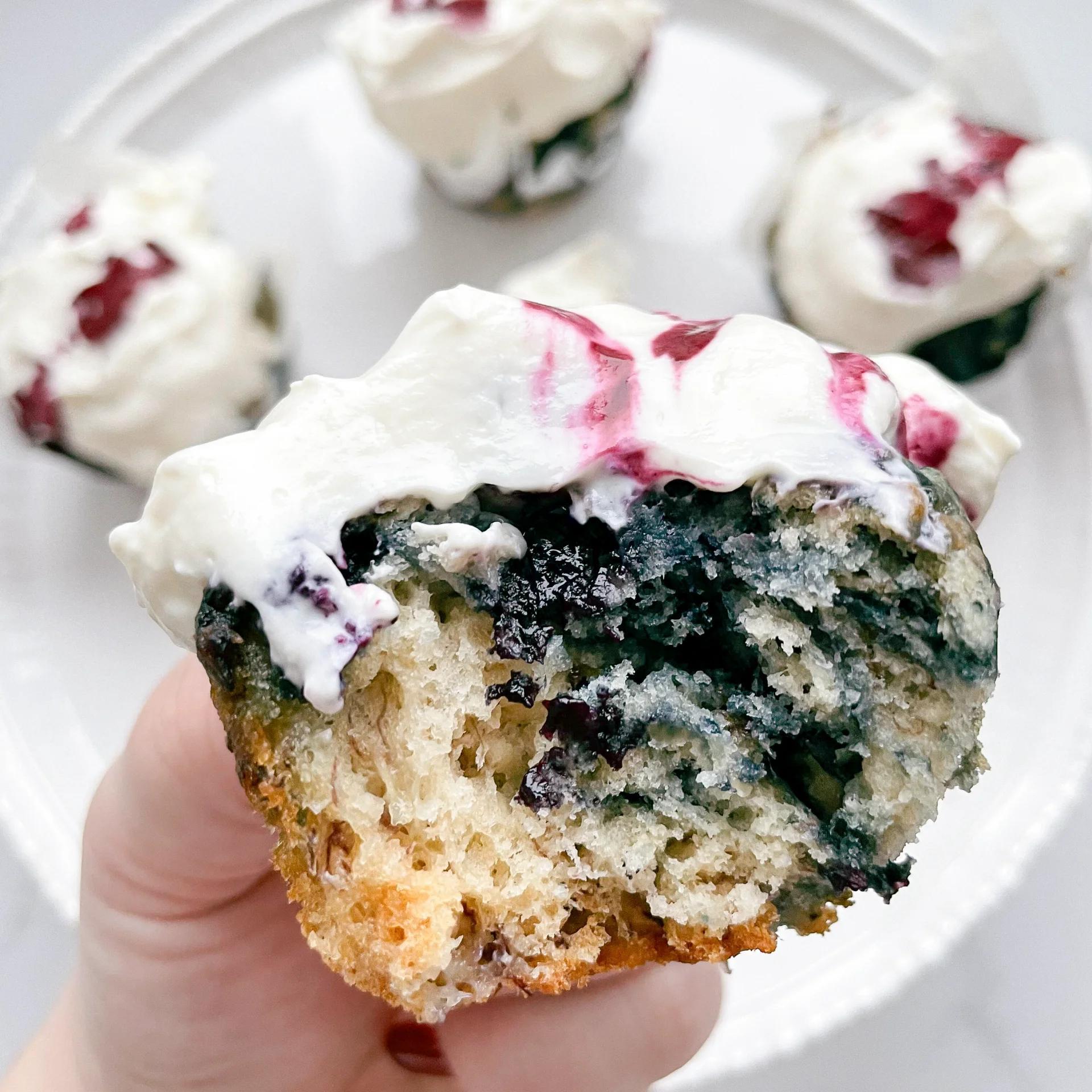 Light & Flavorful Blueberry Banana Cupcakes with Cream Cheese Frosting