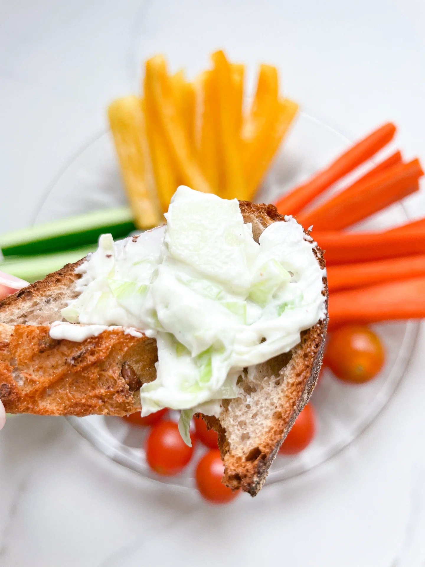 Apple Leek Dip with Veggies & Bread