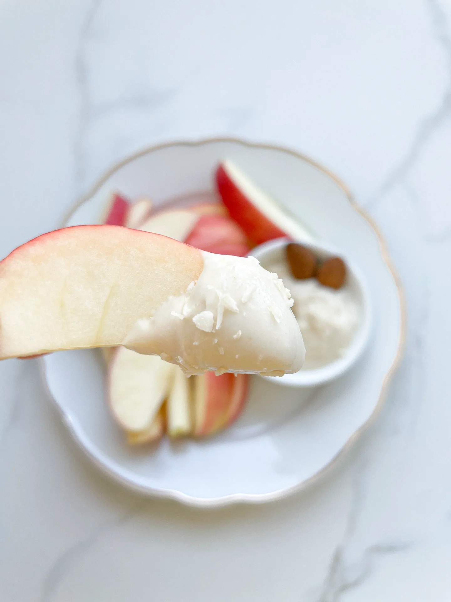 Apple Slices with Almond Coconut Dip