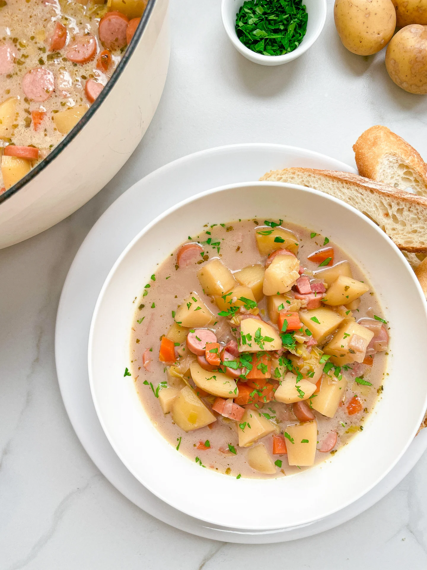 Potato Soup with Bacon & Sausage