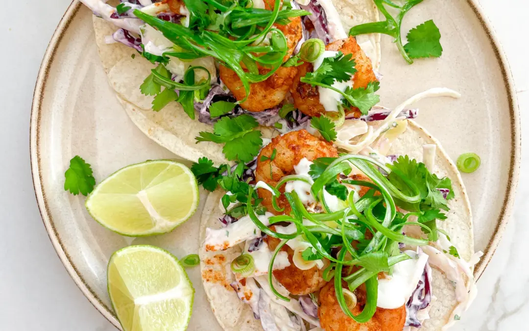 Fresh Prawn Tacos & Coleslaw