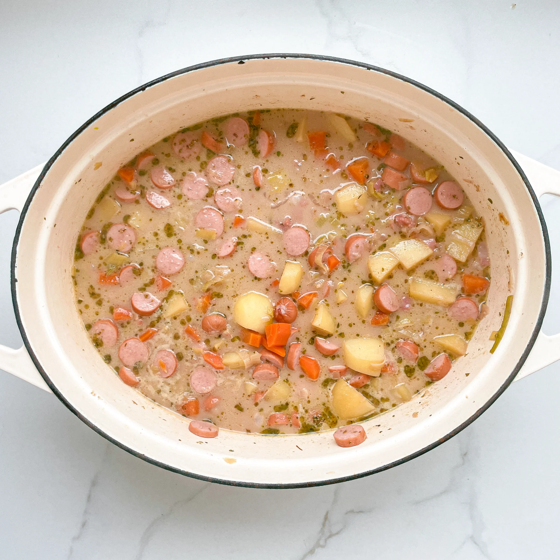 Potato Soup with Bacon & Sausage