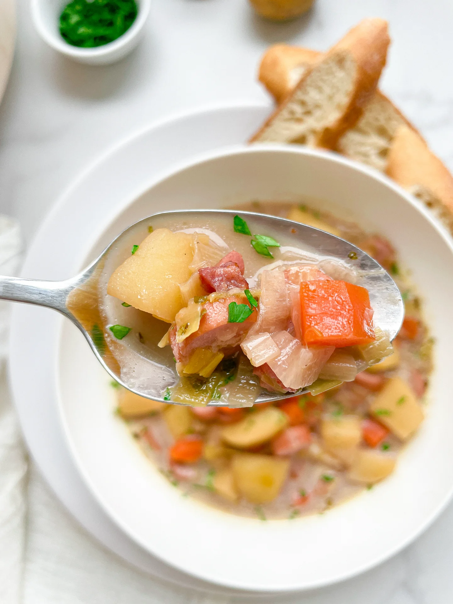 Potato Soup with Bacon & Sausage