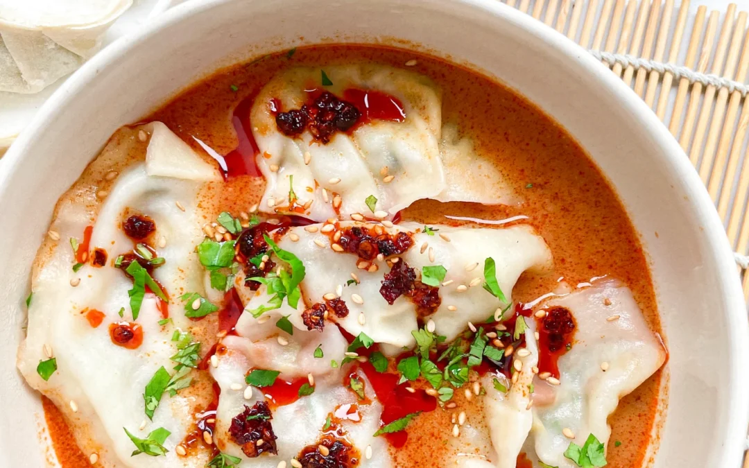 Vegan Dumplings in Sesame Miso Soup