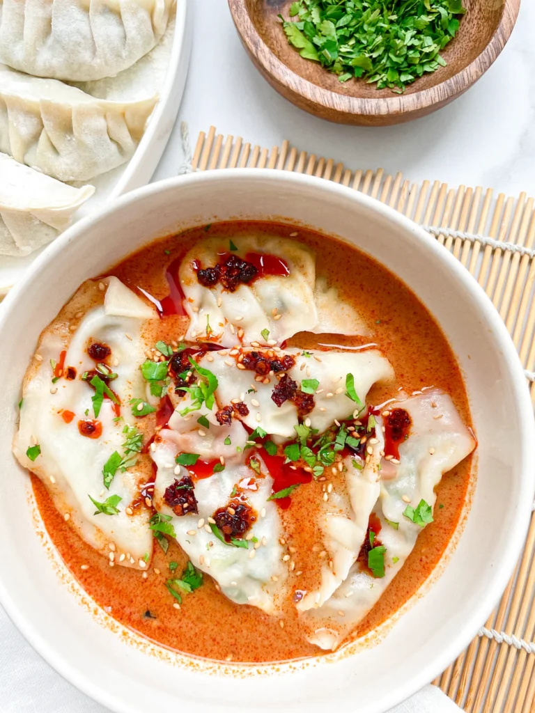 Vegan Dumplings in Sesame Miso Soup