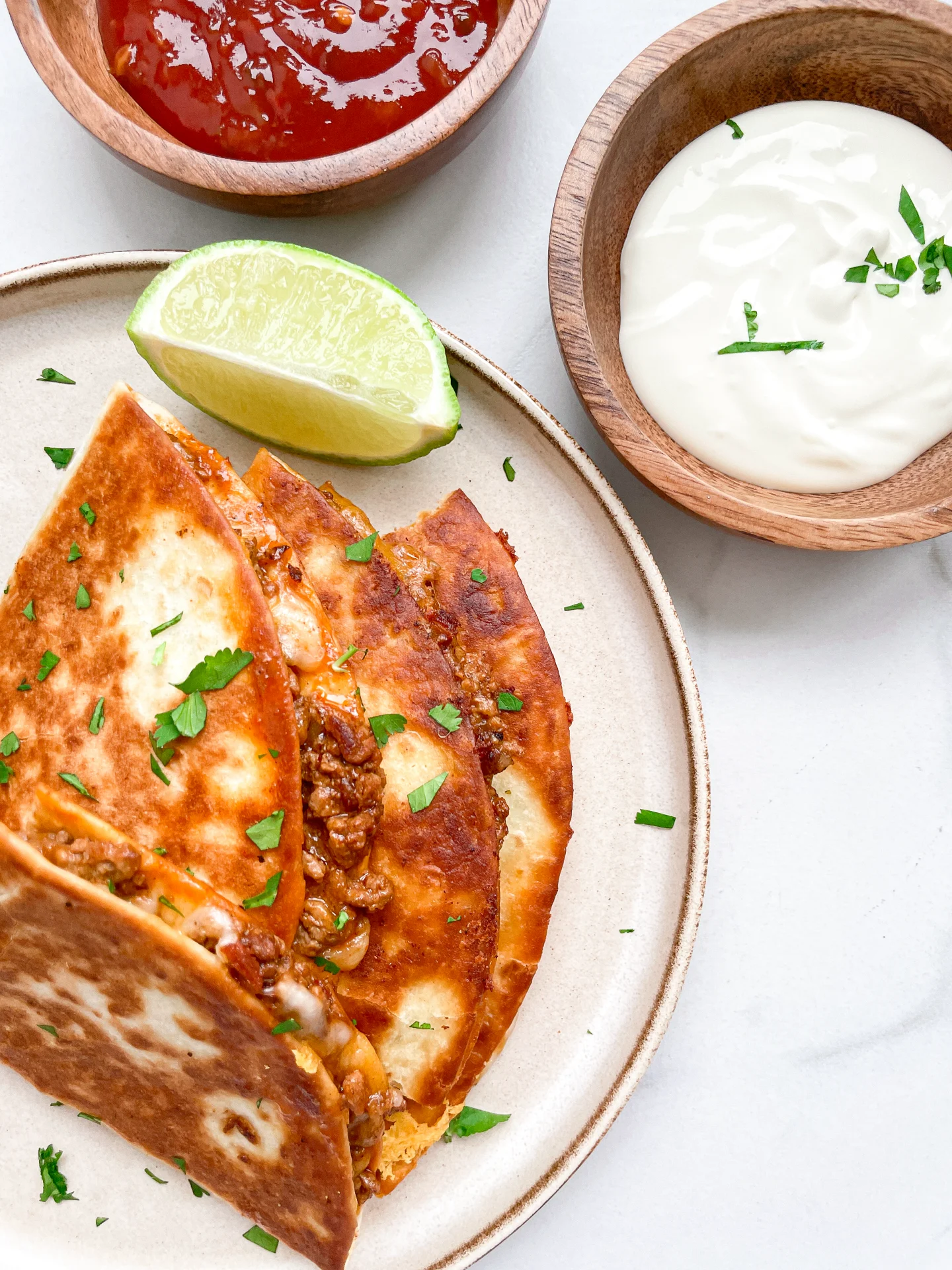 Cilantro Lime Beef Quesadillas