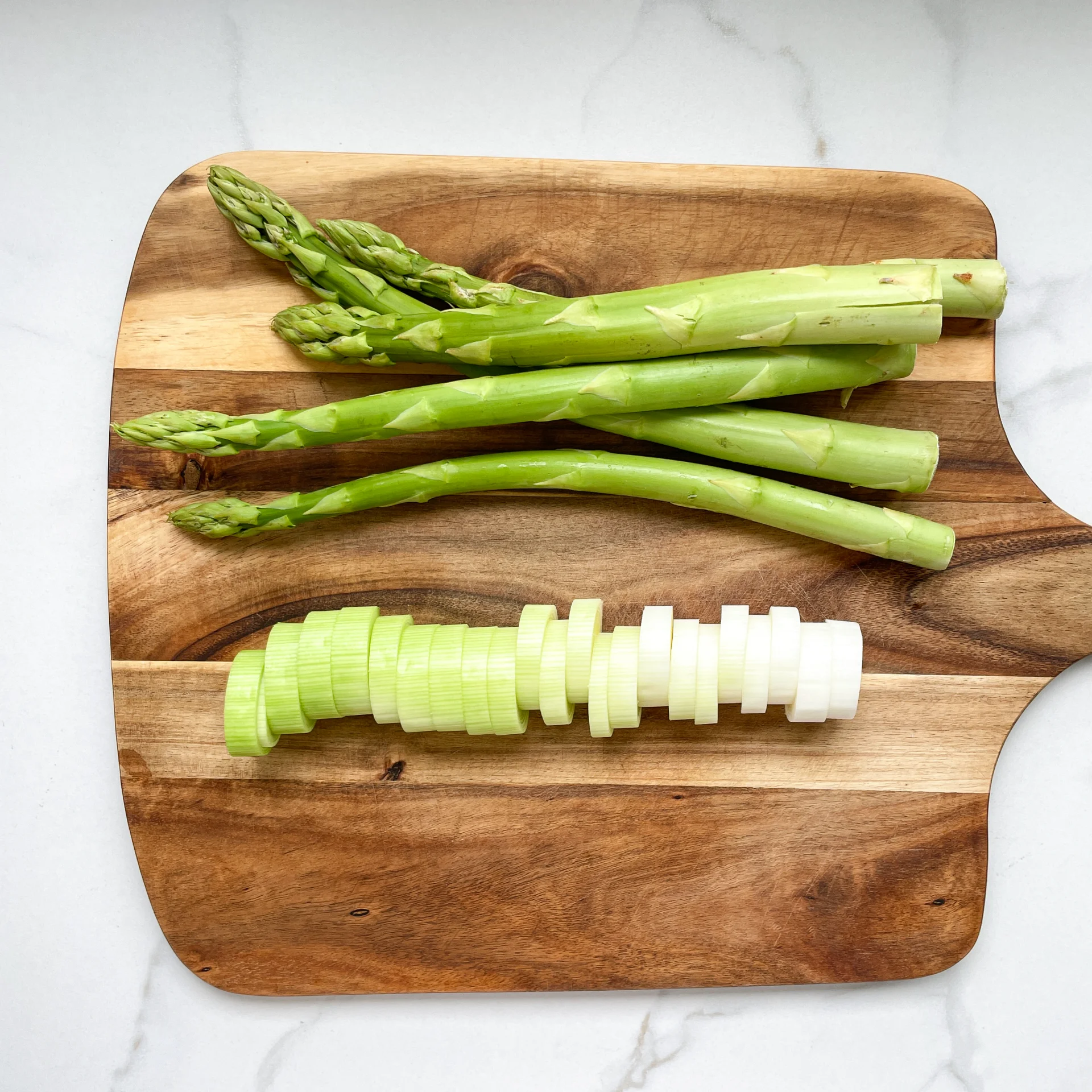 Asparagus Caramalized Leeks Pizza with Parmesan & Ricotta