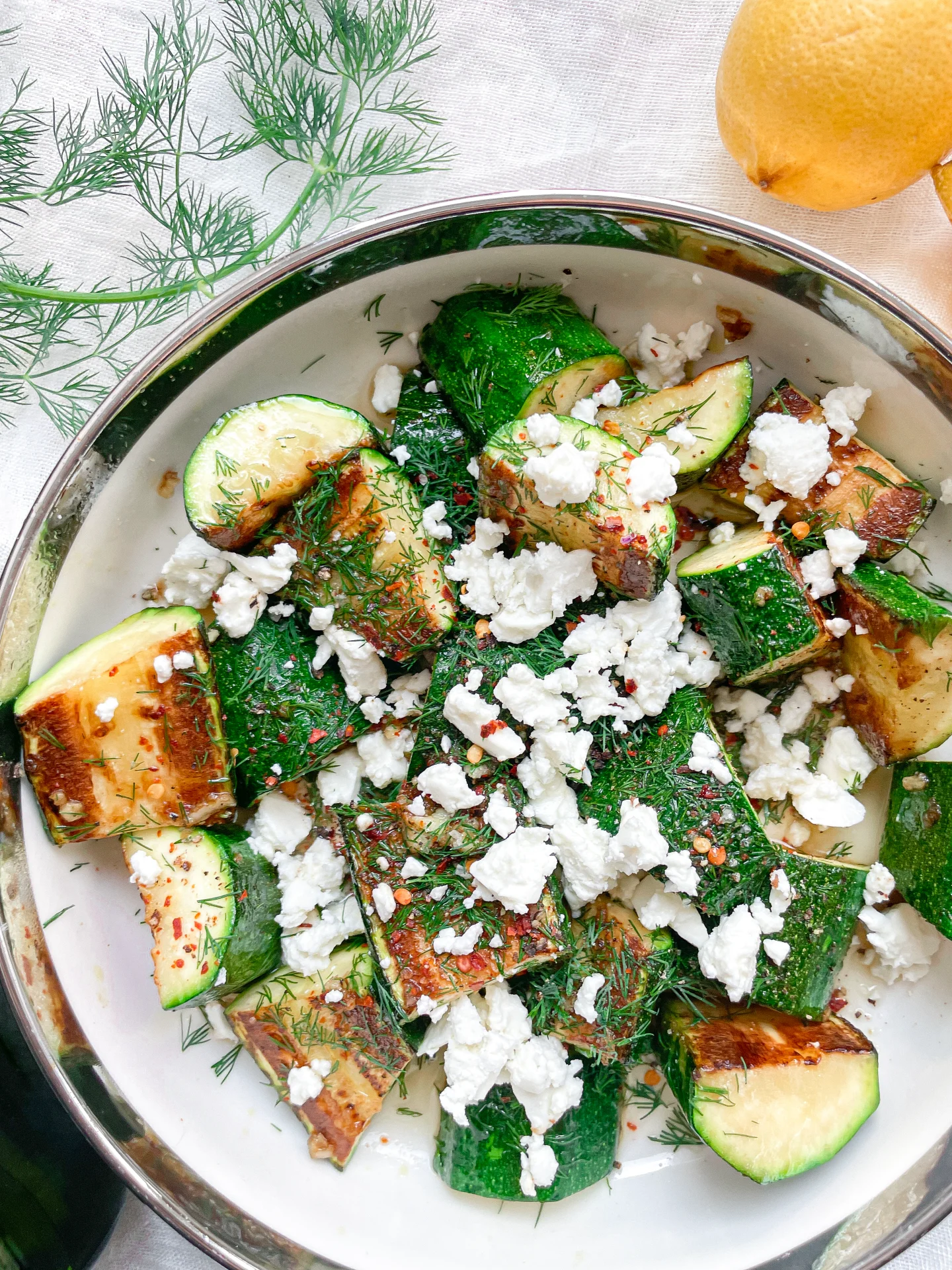 Roasted Honey Garlic Zucchini with Feta & Dill