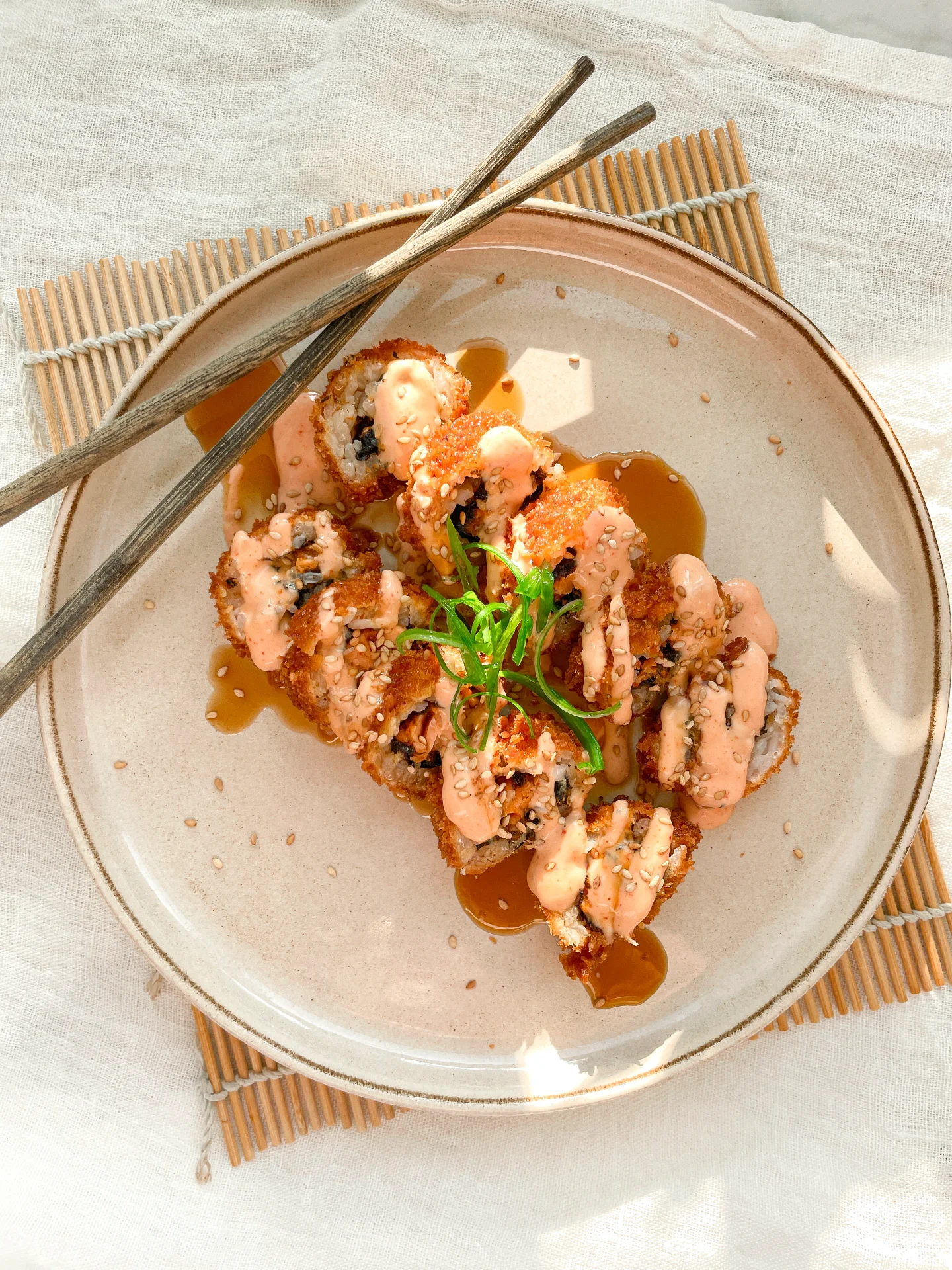 Spicy Salmon Baked Sushi Rolls