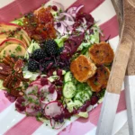 Caramelized Bacon Fried Goat Cheese Salad with Blackberry Balsamic Vinaigrette