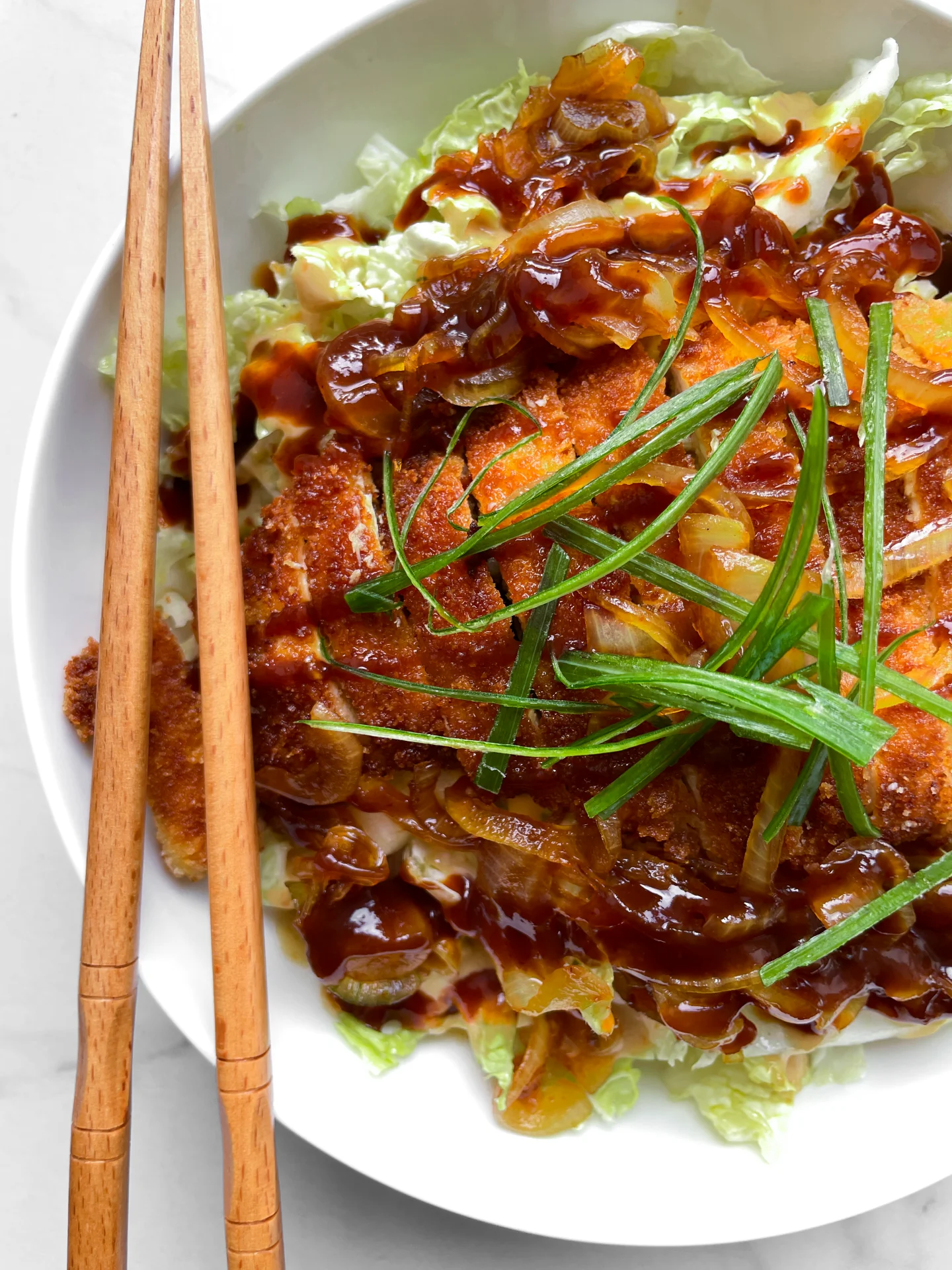 Chicken Katsudon with Napa Cabbage