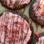 Double Chocolate Cookies with Strawberry Frosting