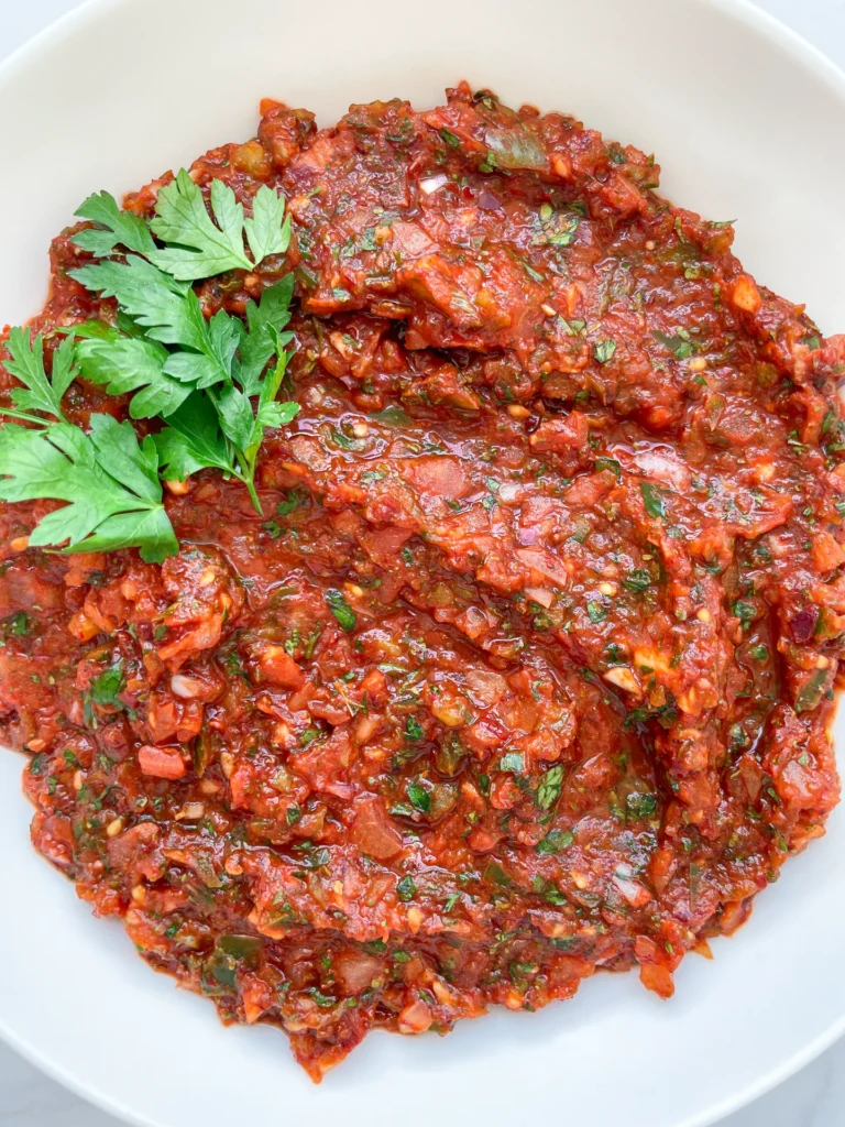 Spicy Turkish Vegetable Spread (Ezme)