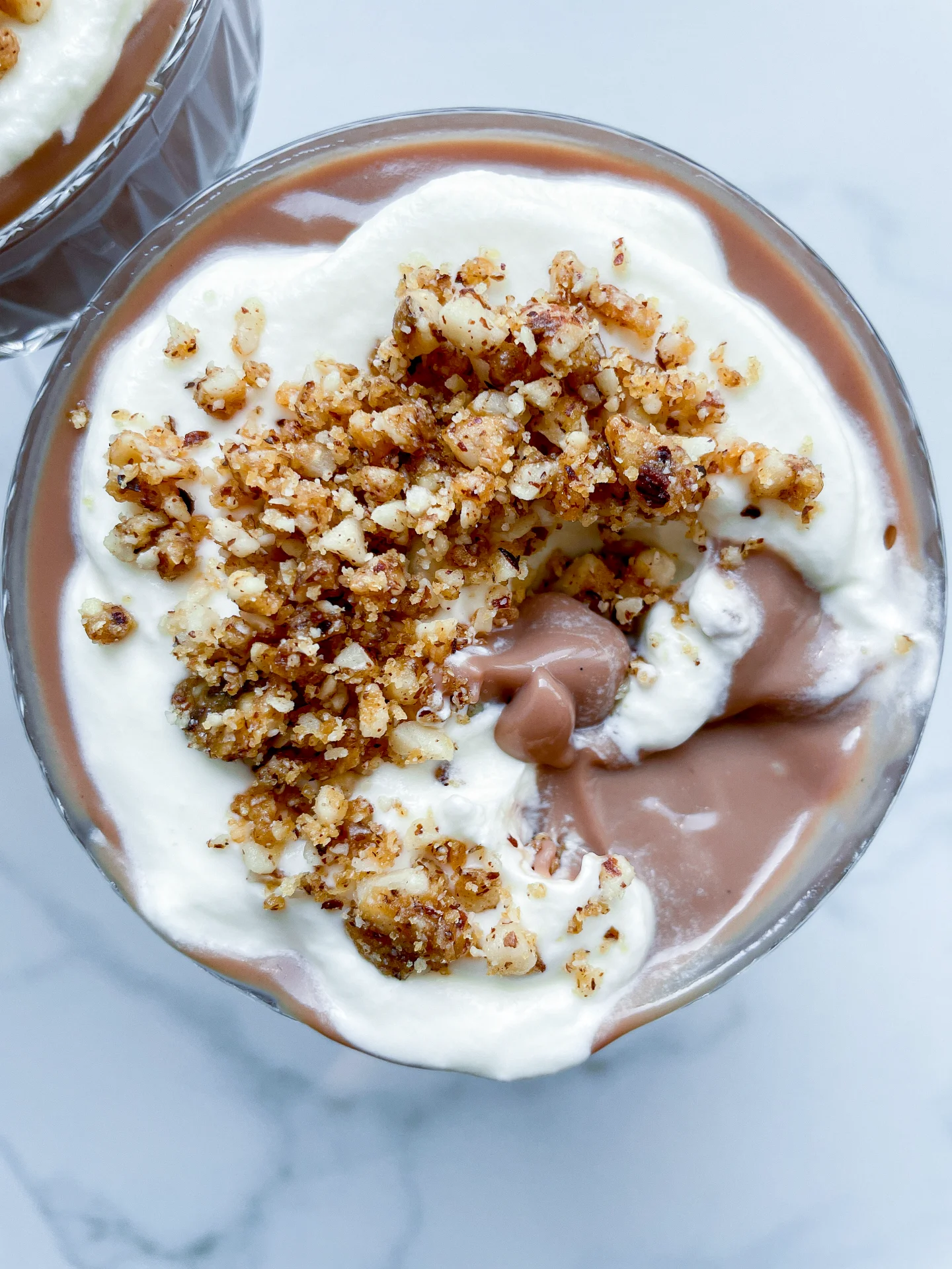 Milk Chocolate Pudding with Chantilly Cream & Hazelnut Brittle