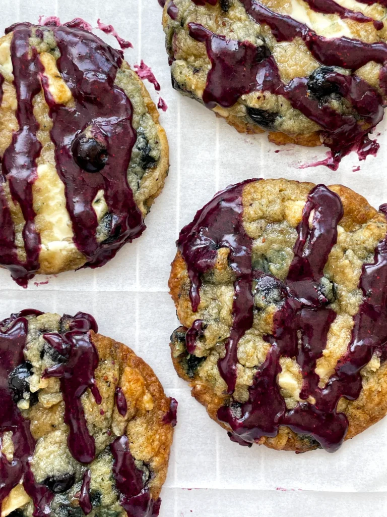White Chocolate Blueberry Cookies & Blueberry Icing