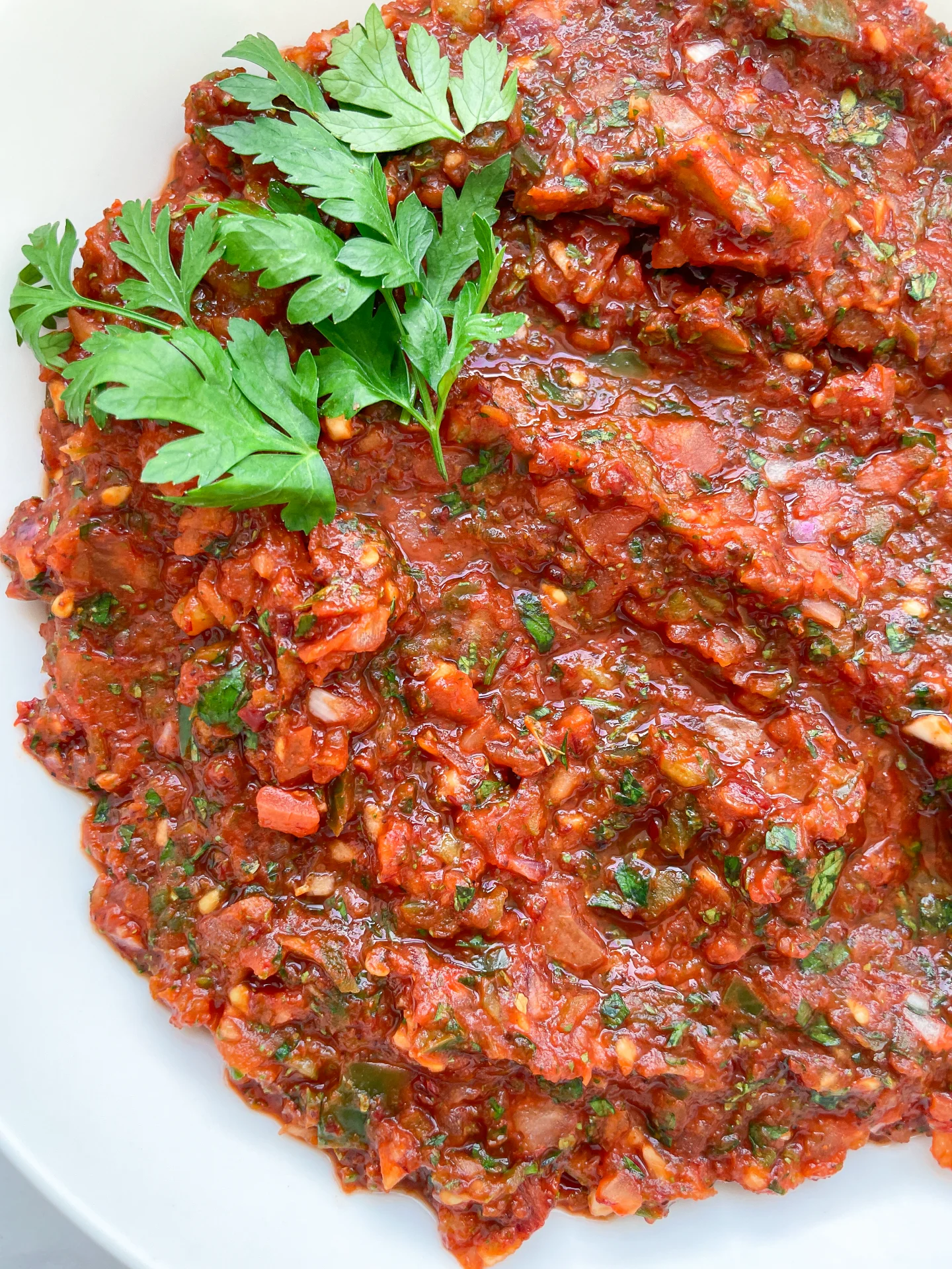 Spicy Turkish Vegetable Spread (Ezme)