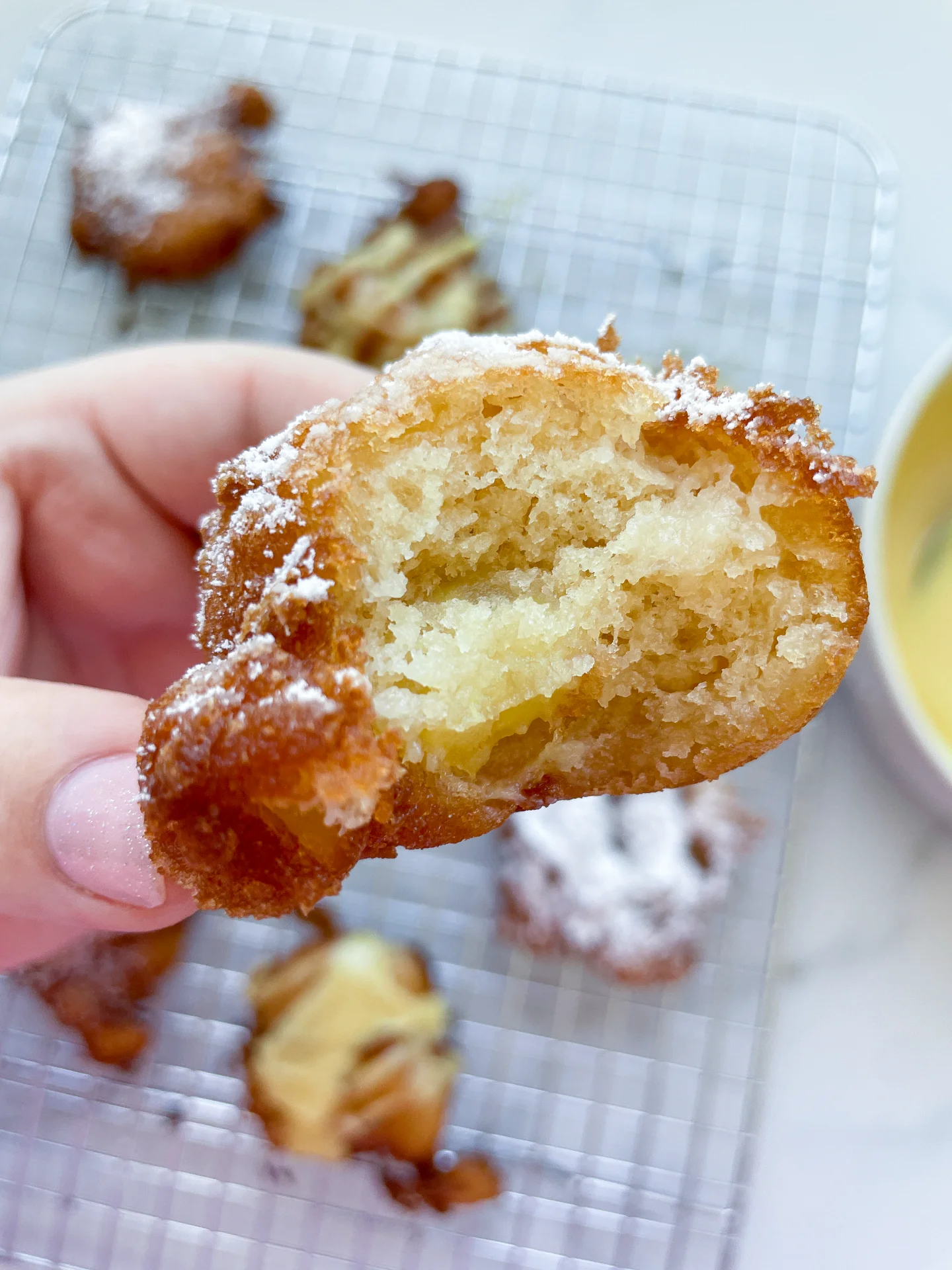 Apple Fritters with Lemon Vanilla Glaze