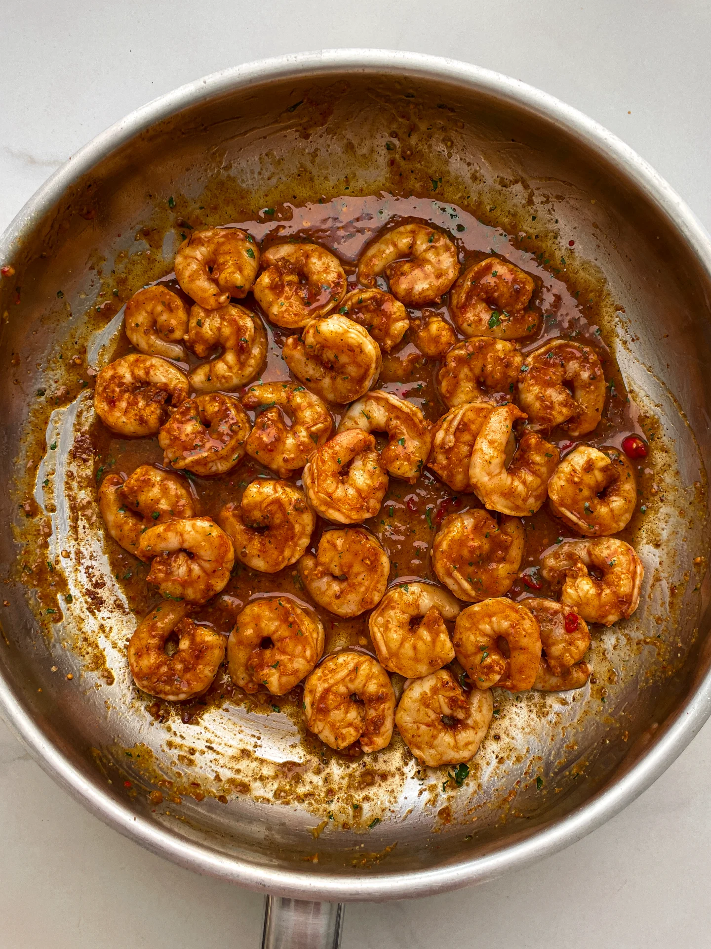 Cajun Shrimps with Honey Glaze & Cheesy Polenta