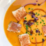 Pumpkin Soup with Cinnamon Oil & Walnut Sage Grilled Cheese