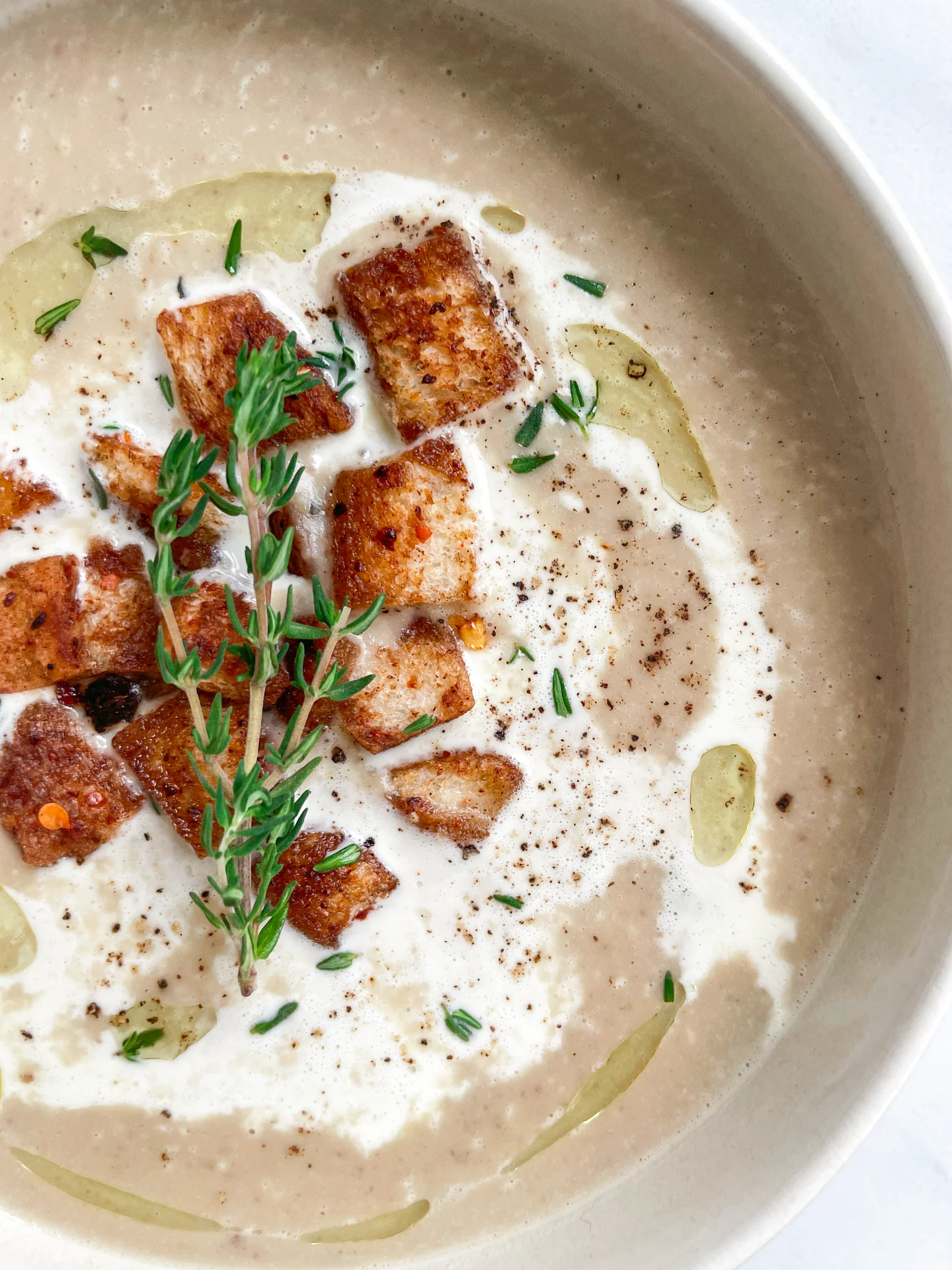 Chestnut Soup & Chili Cinnamon Croutons