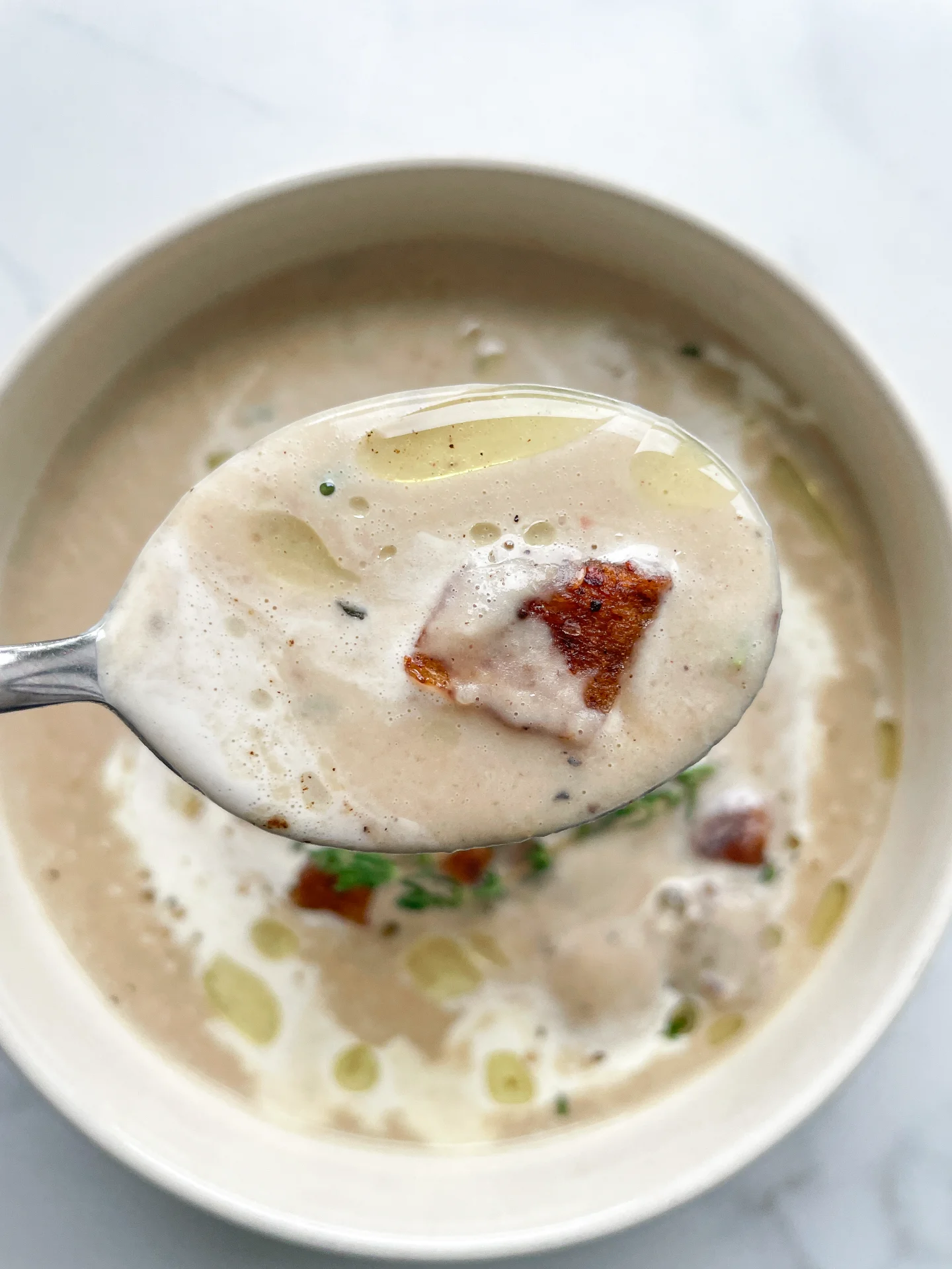 Chestnut Soup & Chili Cinnamon Croutons