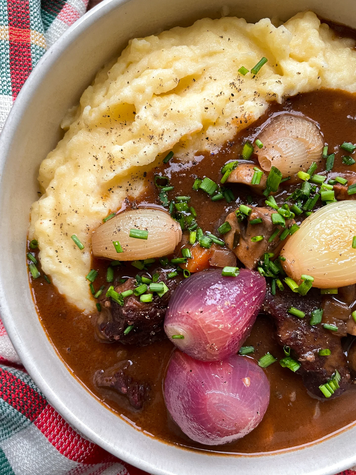 Boeuf Bourguignon with Mashed Potatoes & Pearl Onions