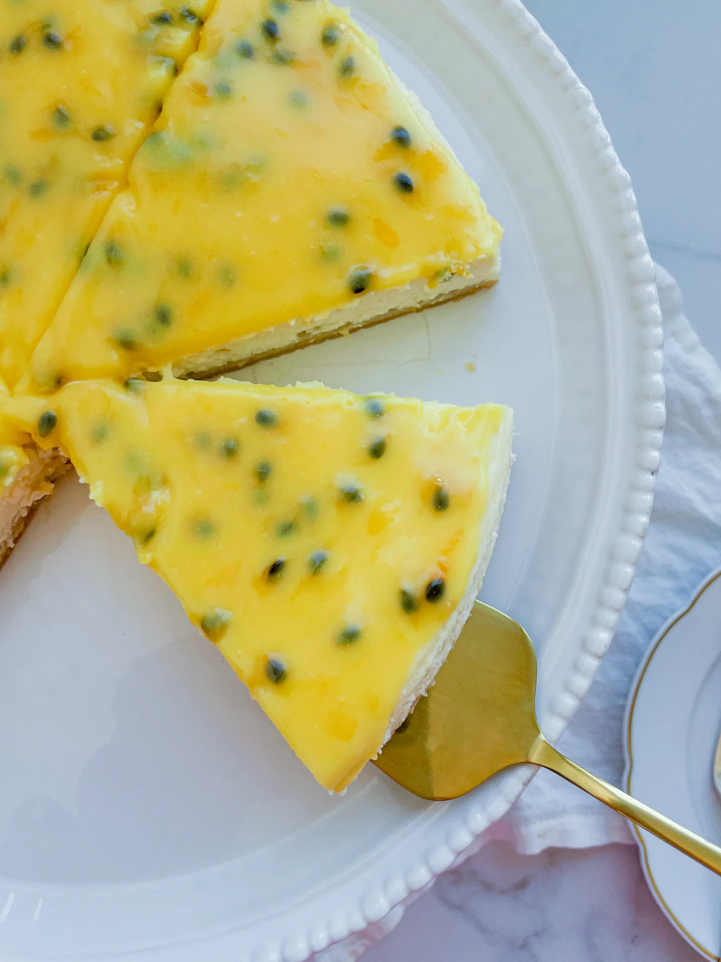 Creamy Passionfruit Curd Cheesecake