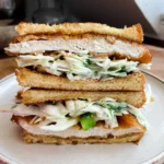 Crispy Sweet & Sour Chicken Brioche Sandwich with Yogurt Lime Slaw