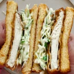 Crispy Sweet & Sour Chicken Brioche Sandwich with Yogurt Lime Slaw