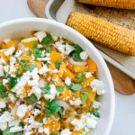 Mango Feta Salad with Passionfruit Cilantro Dressing & Oven-Roasted Corn on the Cob