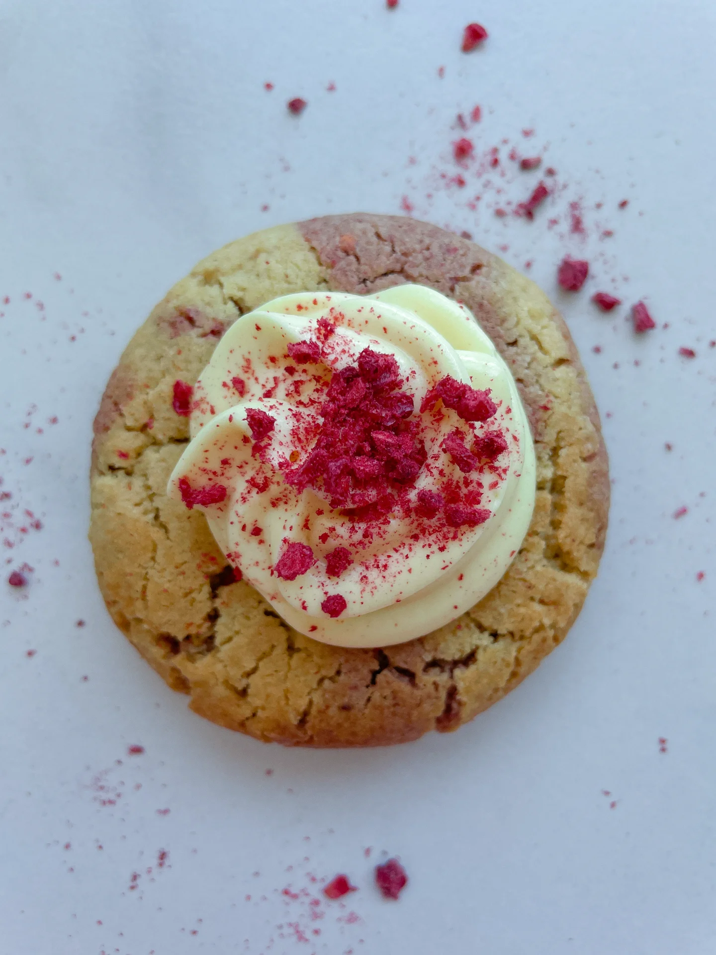 Raspberry Marble Cookies with Passionfruit Ganache