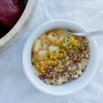 Vanilla Porridge with Passionfruit Pear Compote
