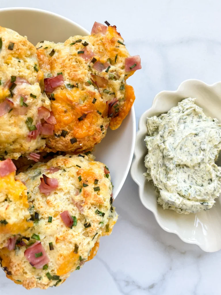 Ham & Cheese Scones with Ranch Compound Butter
