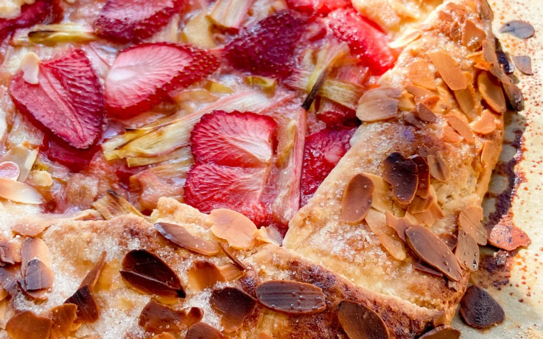 Rhubarb Strawberry Almond Galette