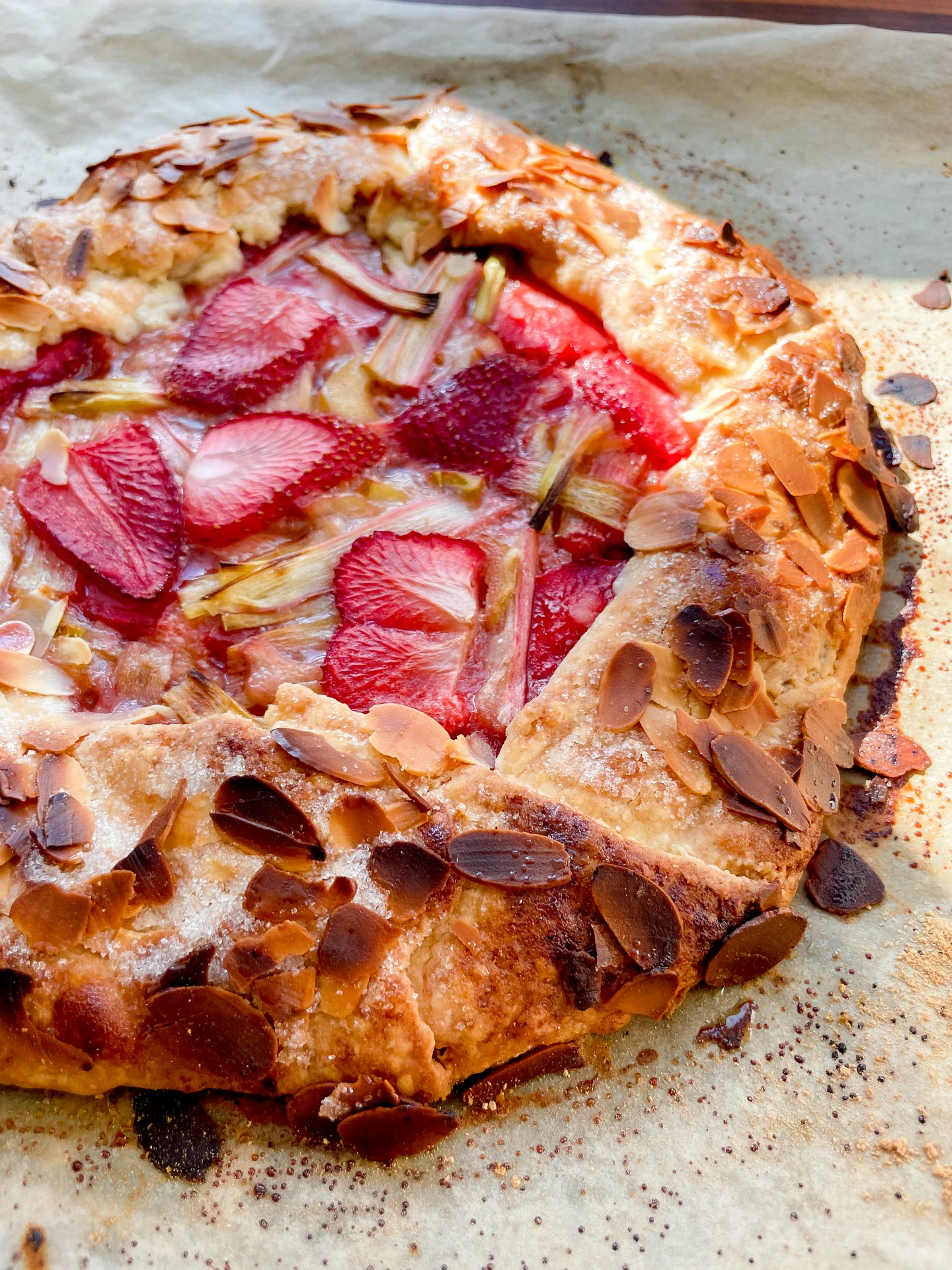 Rhubarb Strawberry Almond Galette Rhubarb Strawberry Almond Galette