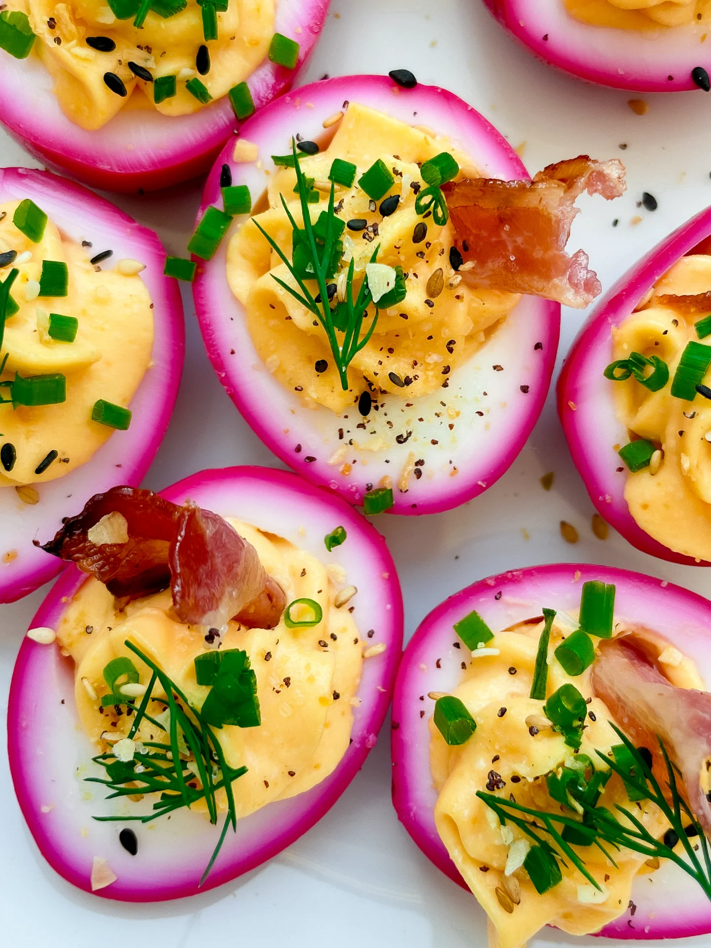 Pink Deviled Eggs