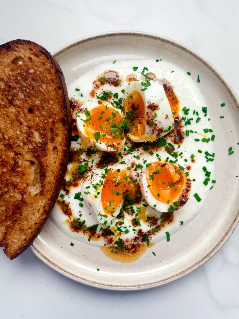 Turkish-Style Eggs on Lemon Yogurt with Chili Butter