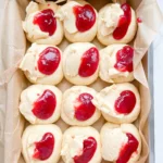 Vanilla Cream and Strawberry Jam Streusel Buns