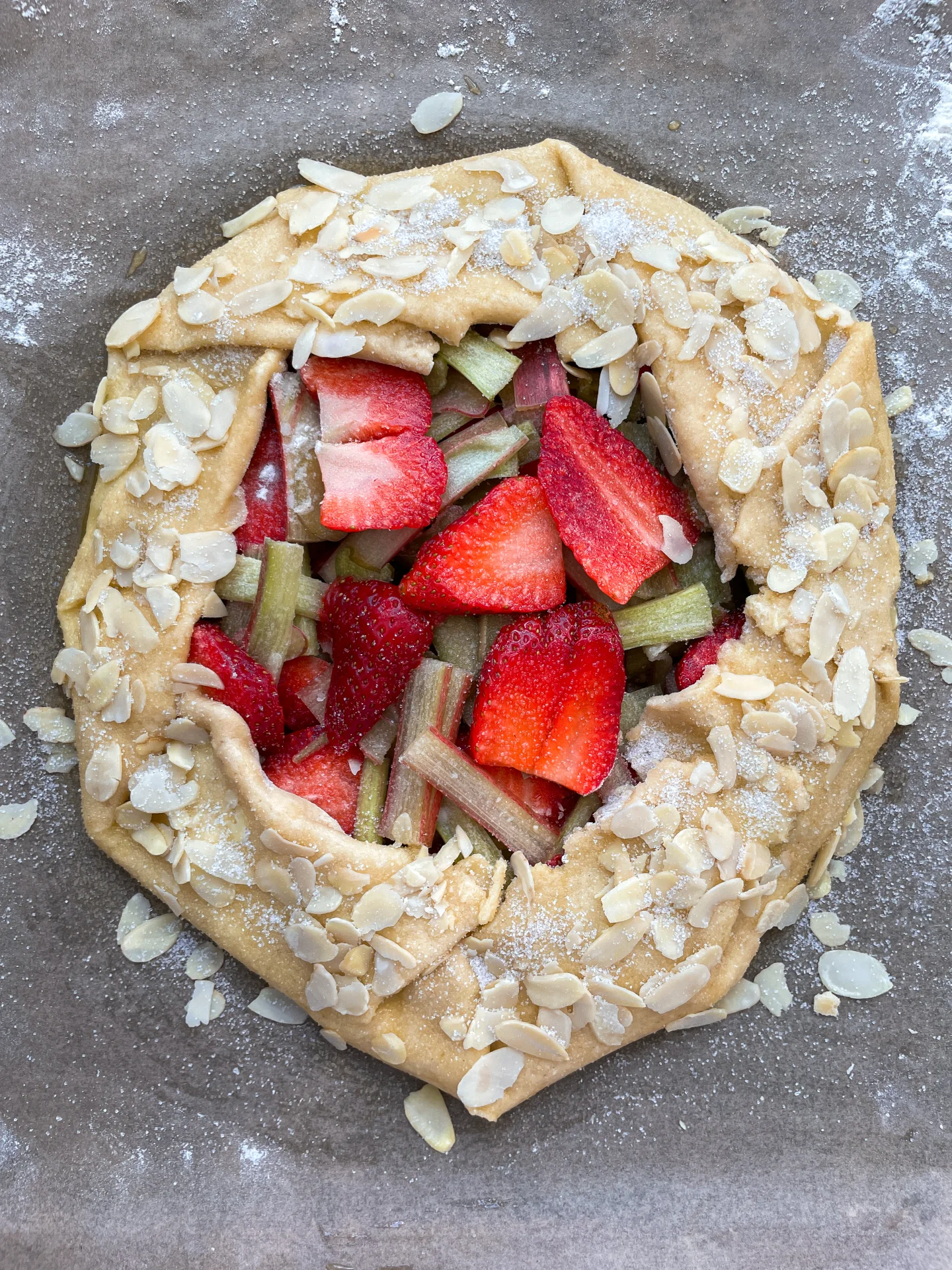 Rhubarb Strawberry Almond Galette Rhubarb Strawberry Almond Galette